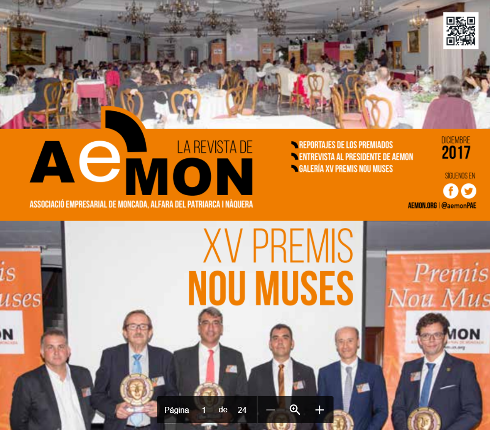 Edició desembre 2017 de la revista de AEMON, Associació Empresarial de Moncada, Alfara del Patriara i Nàquera.